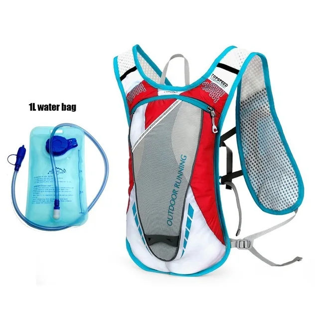 Red with water bag Дышащий гидратационный жилет для бега, легкий мужской женский спортивный рюкзак для бега, марафона, походный рюкзак для велоспорта - Цвет: Red with water bag
