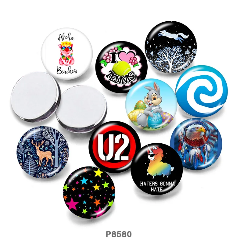 Круглый стеклянный кабошон с плоской задней поверхностью модель 12 мм/18 мм/20 мм/25