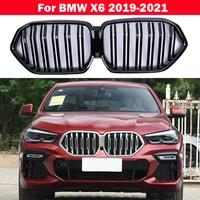 auto styling middle grille for bmw x6 g06 x6m 2019 2021 abs plastic front bumper grill auto center grille vertical bar