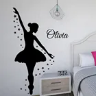Настенная Наклейка, украшение на стену балерины, украшение для комнаты девушек, балетный декор, украшение балерины WL953