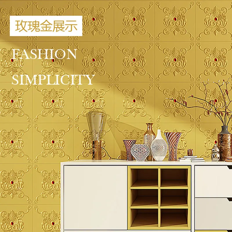 

10PCS 70*70cm 3D Wall Sticker Imitation Brick Bedroom Decor Waterproof Self-adhesive Wallpaper For Living Room TV Backdrop Decor