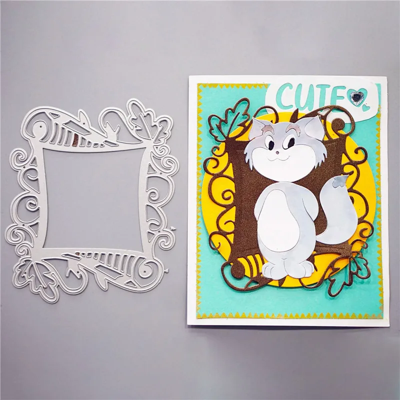 YaMinSanNiO два размера квадратные кружевные штампы рамка для фона металлические