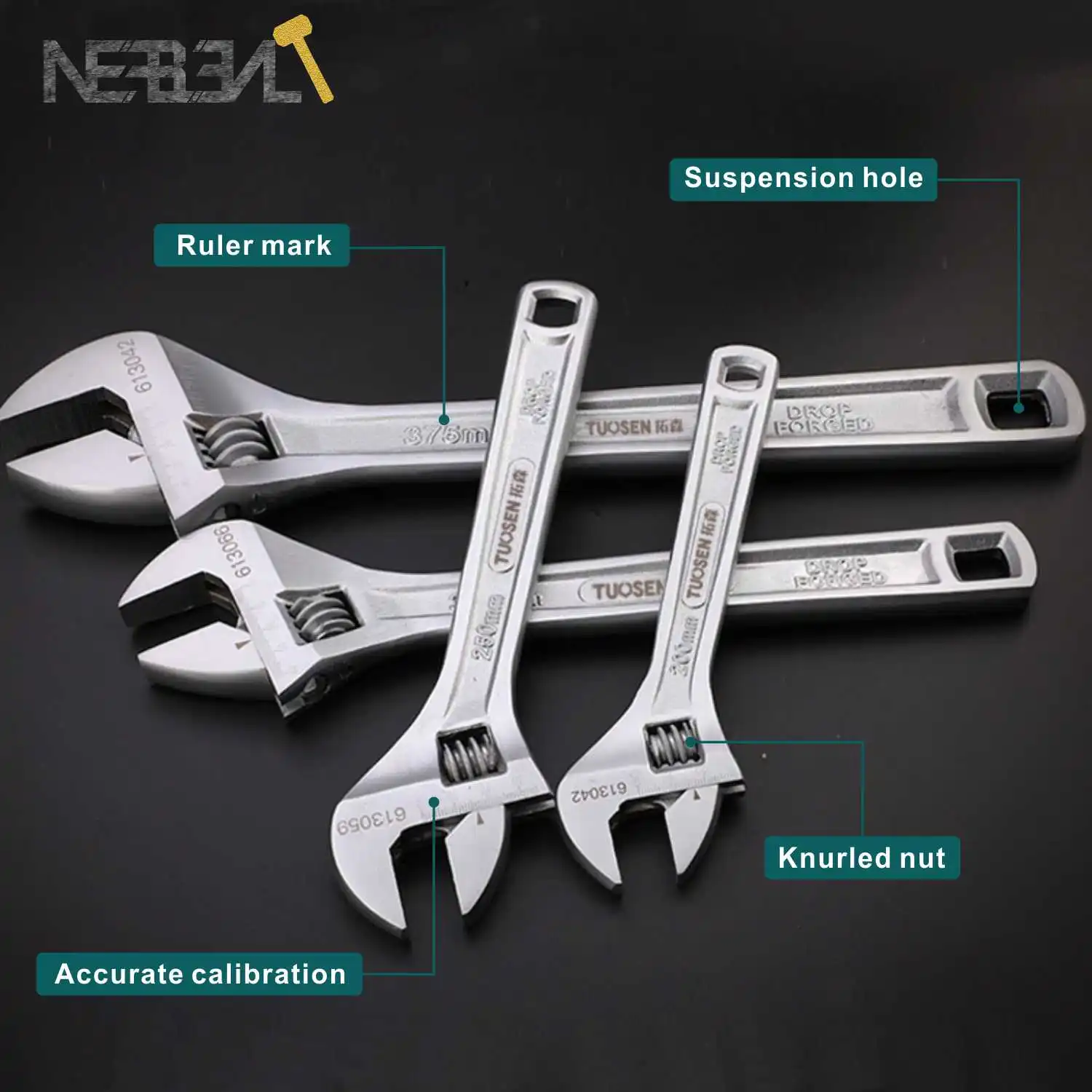 Anti-slide Universal Monkey Wrench Adjustable Spanner Adjust Wrenches With Scale Stainless steel Key Hand tools | Инструменты