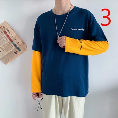 

2019 autumn Korean retro cartoon printed long-sleeved T-shirt men loose trend