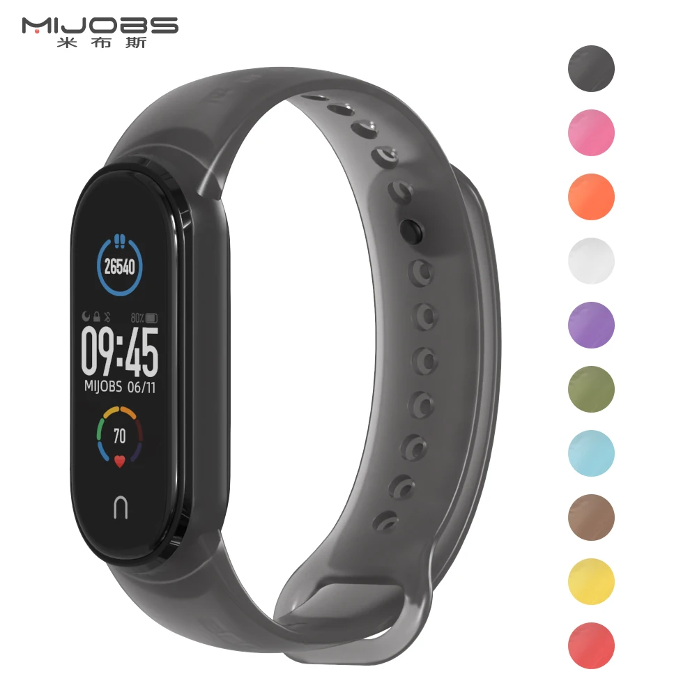 Для Mi Band 5 ремень полупрозрачный для 6 браслет силиконовый Xiaomi 3 4 NFC глобальная