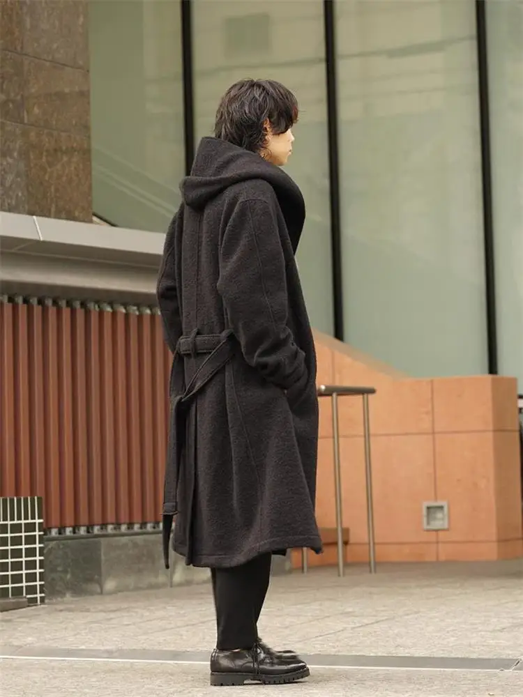 Пальто с капюшоном из чистой шерсти Утолщенная зимняя одежда в стиле волшебника |
