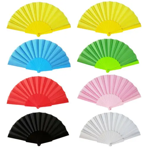 

Plastic Portable Party Hand Dancing Fan Chinese Decor Japanese Wedding Folding Low Key Gift Simple Solid MultiColour 1 Pc