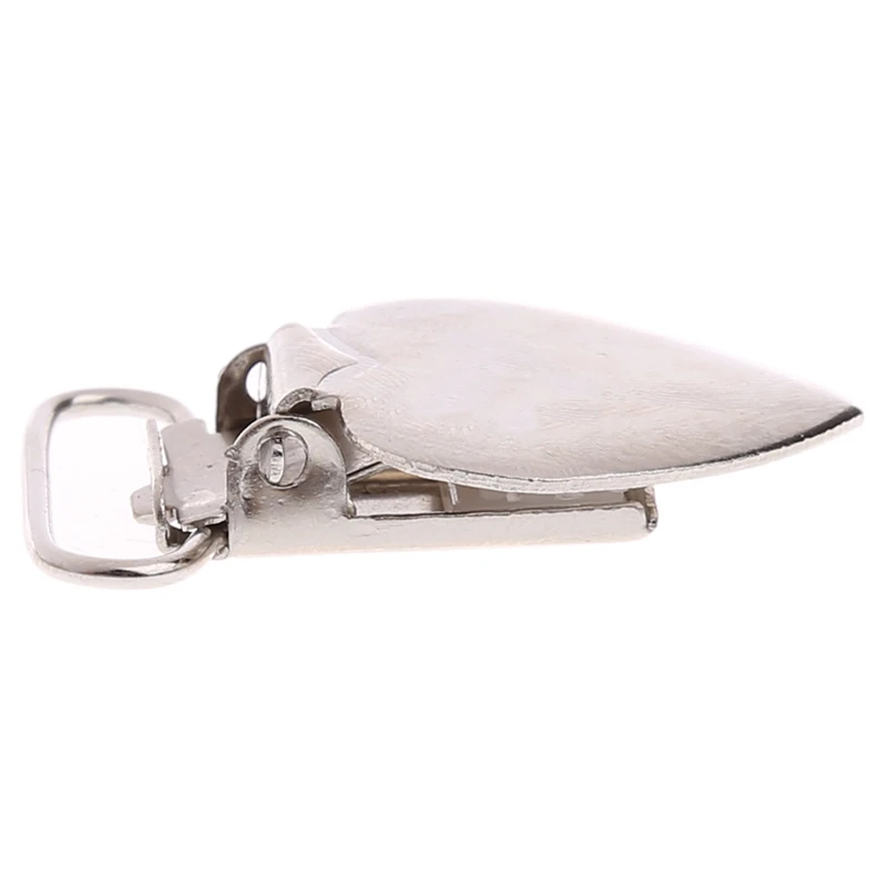 

10Pcs Heart Shape Insert Pacifier Metal Suspender Clips Baby Pacifier Holders L41D