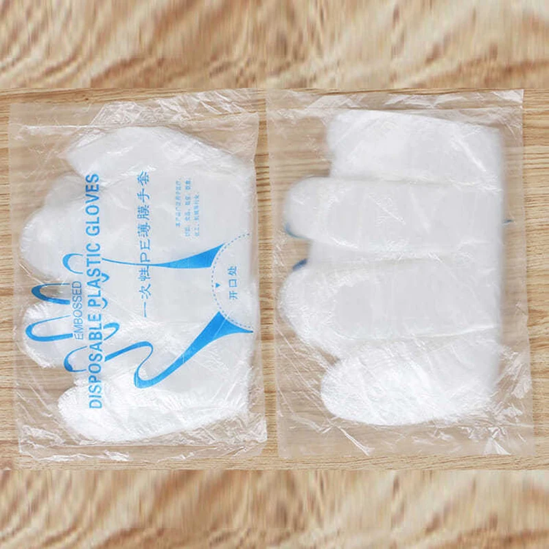 

Disposable gloves thickened hair dye beauty food lobster catering oil-proof water transparent independent packaging glove