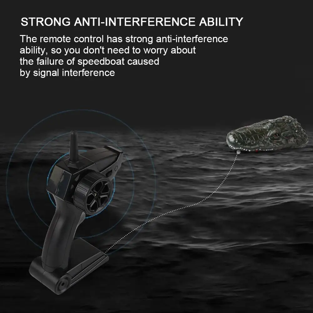2 4G имитация крокодила RC лодка с дистанционным управлением скоростная головка