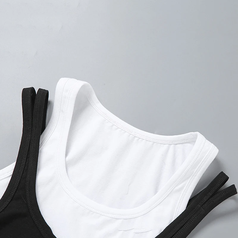 

New 2020 Summer Women's Solid Color Slim-fit umbilical Stitching Two-piece Vest Top Women