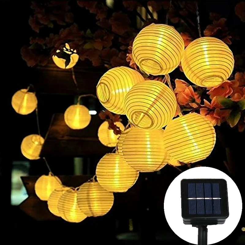 

String Lights Lantern Solar Lamp Garden Outdoor Decoracion for Festival Garland Courtyard New Year Xmas Party Fairy Light