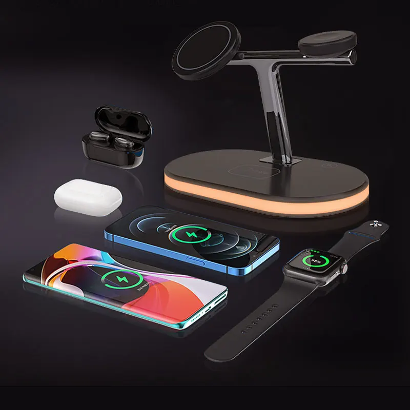 

New 15W Qi Fast Wireless Charger Stand For iPhone 11 XR X 8 Apple Watch 4 in 1 Foldable Station for Airpods Pro iWatch chargers