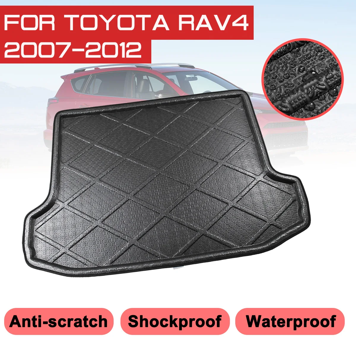 

Автомобильный задний багажник коврик для Toyota RAV4 2007 2008 2009 2010 2011 2012 Водонепроницаемый ковров Анти грязь лоток Коврики для багажника