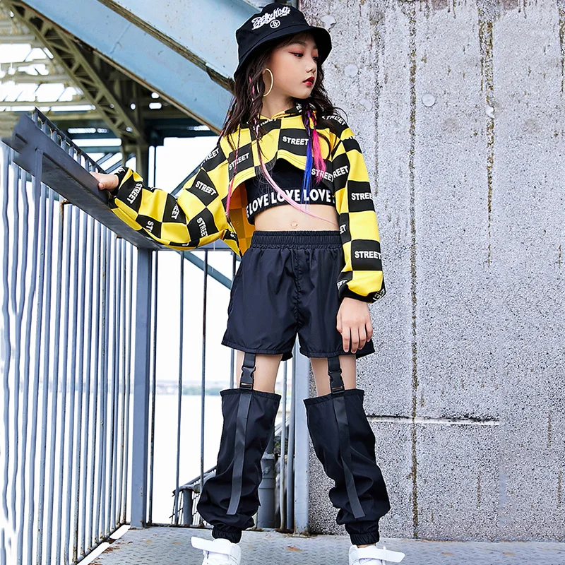 Танцевальный костюм для девочек из хлопка с длинным рукавом в стиле хип-хоп DN3944 |