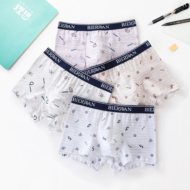 

BIERDAN Fashion Printing Letters Shorts Male Sheath Bag Cotton Panties Boxers Men Sexy Pouch Homme Boxershorts Underpants