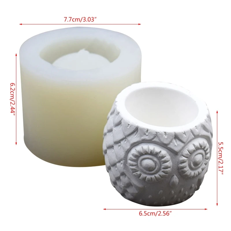 

Durable Silicone Owl Flower Pot Mold Cement DIY Succulent Making Mould Manual Clay Craft Concrete Bottle Pen Holder