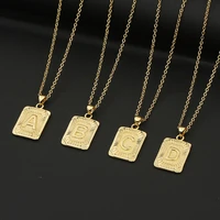 fashion initial letter necklace for women men gold a z name alphabet statement pendant necklaces charm couple jewelry