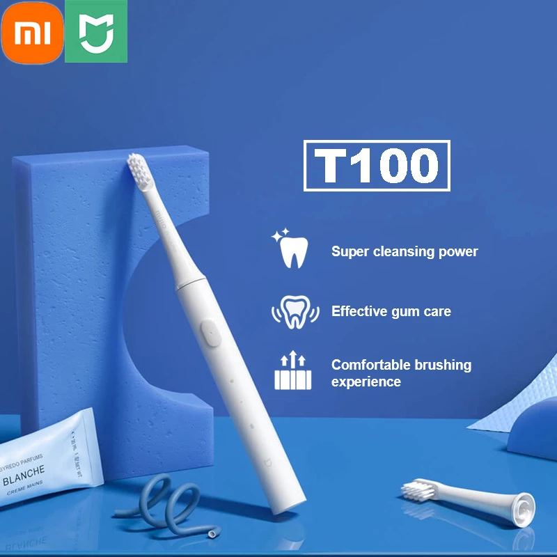 

Зубная щетка XIAOMI MIJIA T100 звуковая электрическая IPX7, водонепроницаемая перезаряжаемая через USB зубная щетка, Автоматическая Ультразвуковая д...