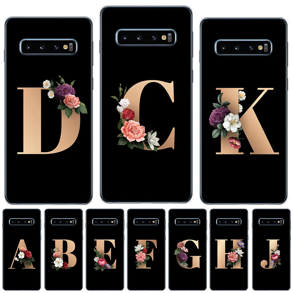 Чехол для samsung Galaxy S8 S9 S10 Plus S10E S7 Edge силикон 26 цветов с английскими буквами на