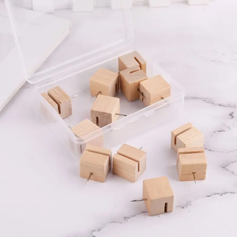 6/12 шт. деревянные квадратные шпильки для кнопок пальцев|Канцелярские булавки| |