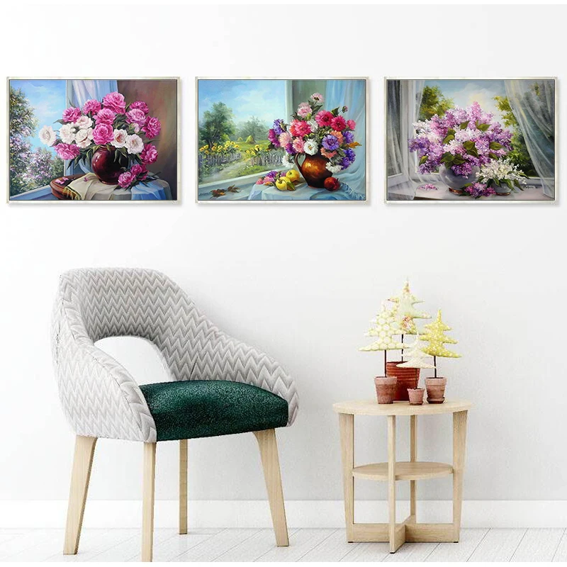 Nordic Posters And Prints Romantic Oil Painting Flowers Canvas Art Wall Paintings Home Decorative Pictures | Дом и сад