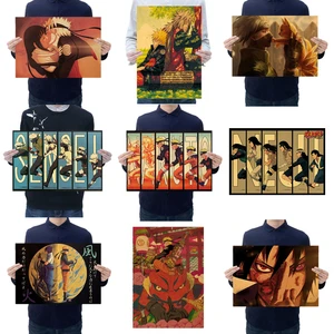 Классическая фигурка Какаши, аниме Саске, недзи, Постер, винтажный Декор для комнаты, наклейки, картина, настенные художественные постеры, настенные наклейки