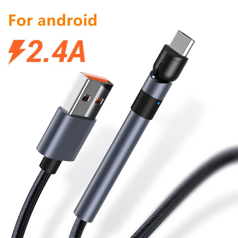 

AN26 Mobile Phone Holder Cable 180Rotating Fast Charging Cable, Suitable For Apple Android Huawei Cradle Charging Cable