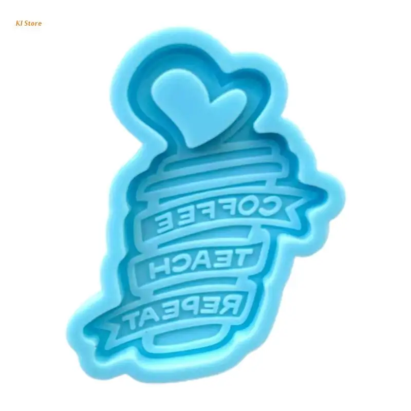 

J78F Love Heart Ice Cream Keychain Epoxy Resin Mold Jewelry Pendant Silicone Mould