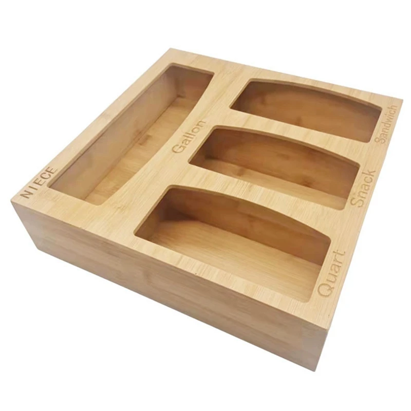 

Бамбуковый мешок на молнии для хранения и дистрибьютора для кухонного ящика разделительные документы пластиковый пакет коробка для хранен...