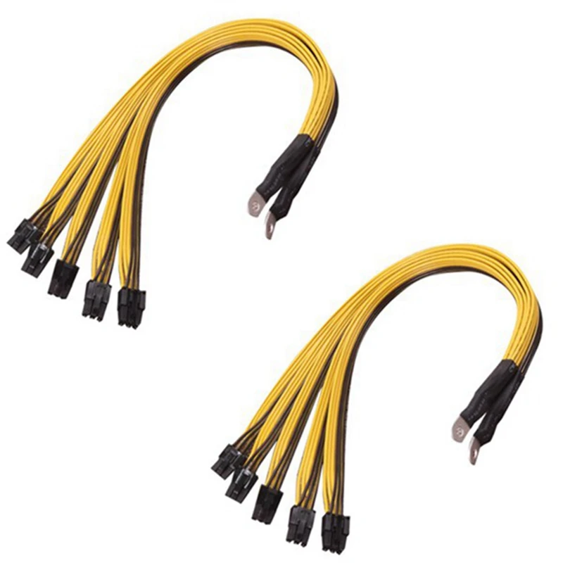 10pcs s7 s9 to 5x pci e pcie 6pin gpu graphics card splitter power cable btc miner bitcoin s11 t9x10 l3a3 a841 m3 p3 free global shipping