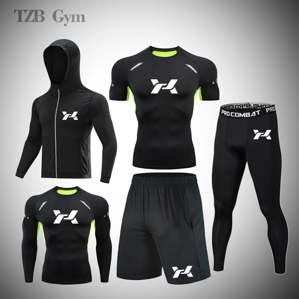 Мужской Эластичный костюм для тренировок на открытом воздухе бега фитнеса