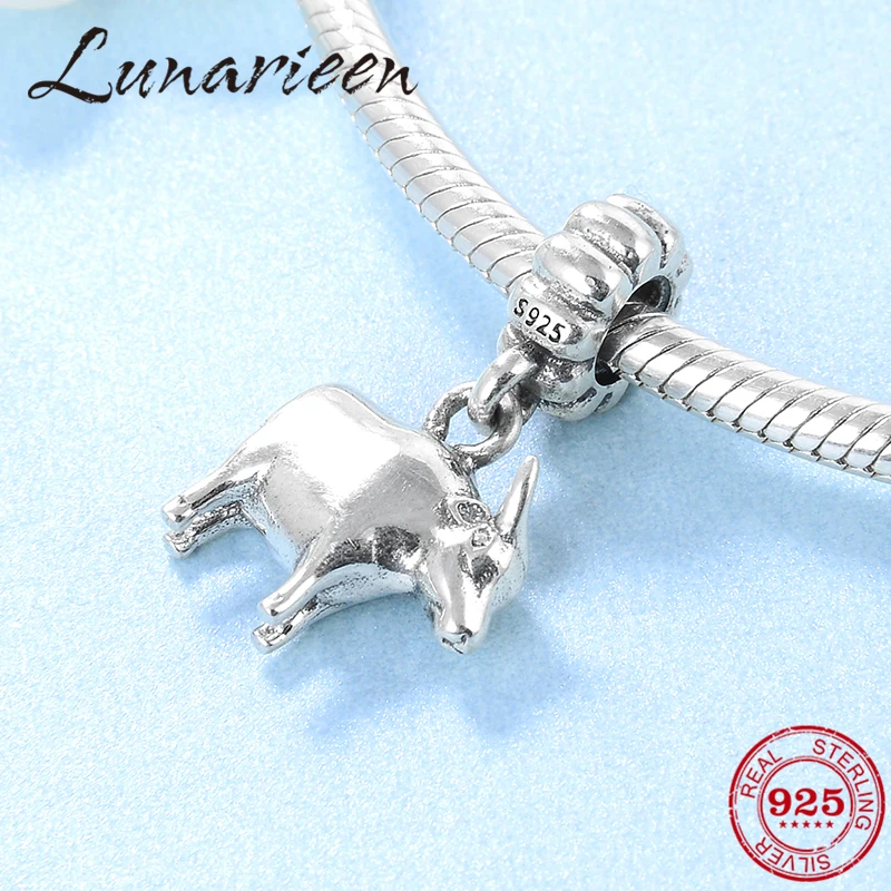 

Fashion 12 Chinese Zodiac Ox 925 Sterling Silver DIY gift fine Pendant Beads Fit Original Pandora Charm Bracelet Jewelry making