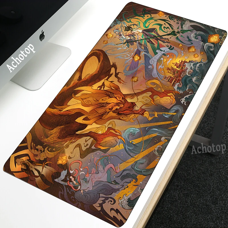

kawaii Genshin impact Computer Mouse Pad 800x300 Gaming MousePad Large Mouse pad Gamer XXL Mause Carpet PC Desk Mat keyboard pad