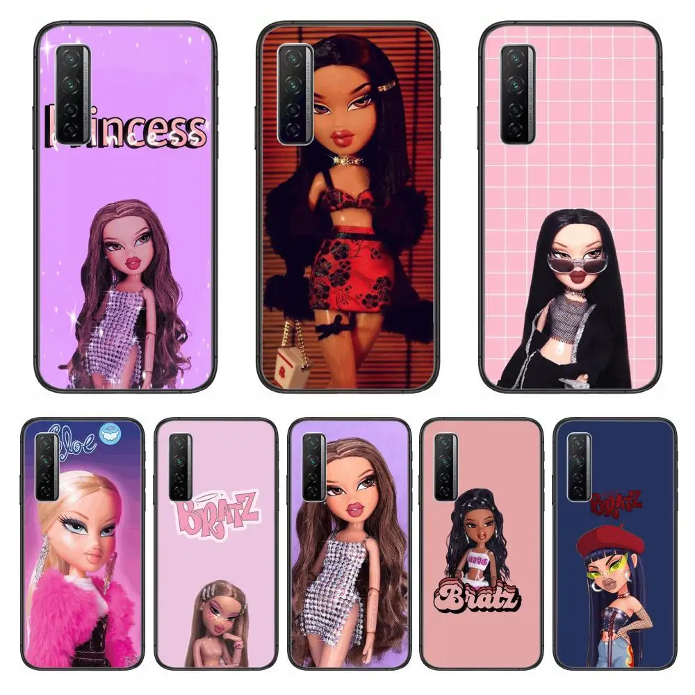 

Moda-marca Boneca Bratz Phone Case For Huawei mate 40 30 10 20 40 8 9 Lite Z Pro Black Etui 3D Coque Painting Hoesjes 5g black