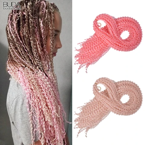 Волосы женские Budabuda, длинные волнистые, синтетические, вязаные крючком, 28 дюймов