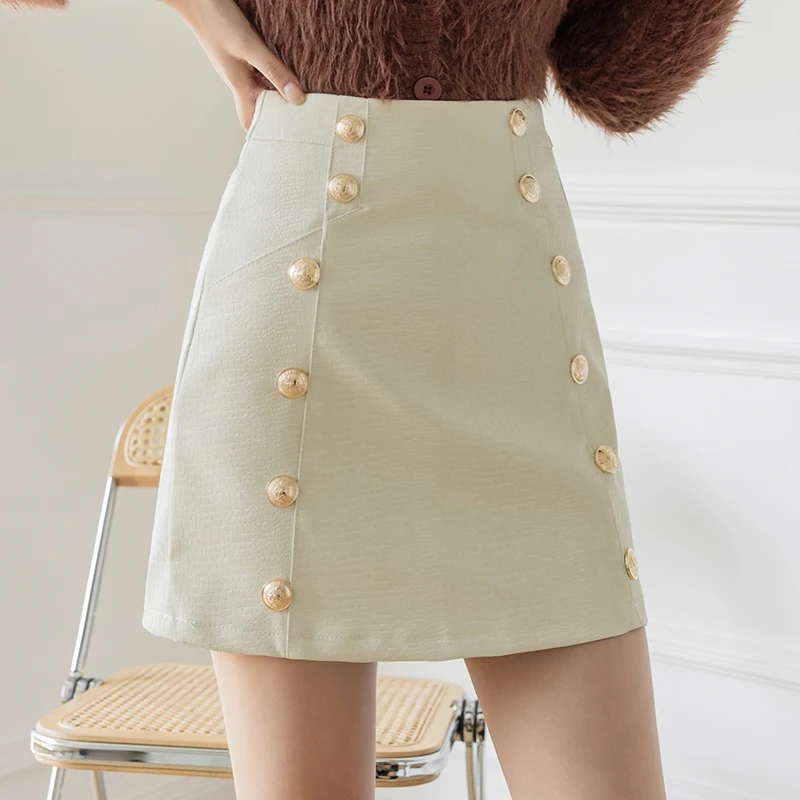 

Black PU Leather Skirt Women 2021 New Mini Sexy High Waist Skirt Office A-line Skirt