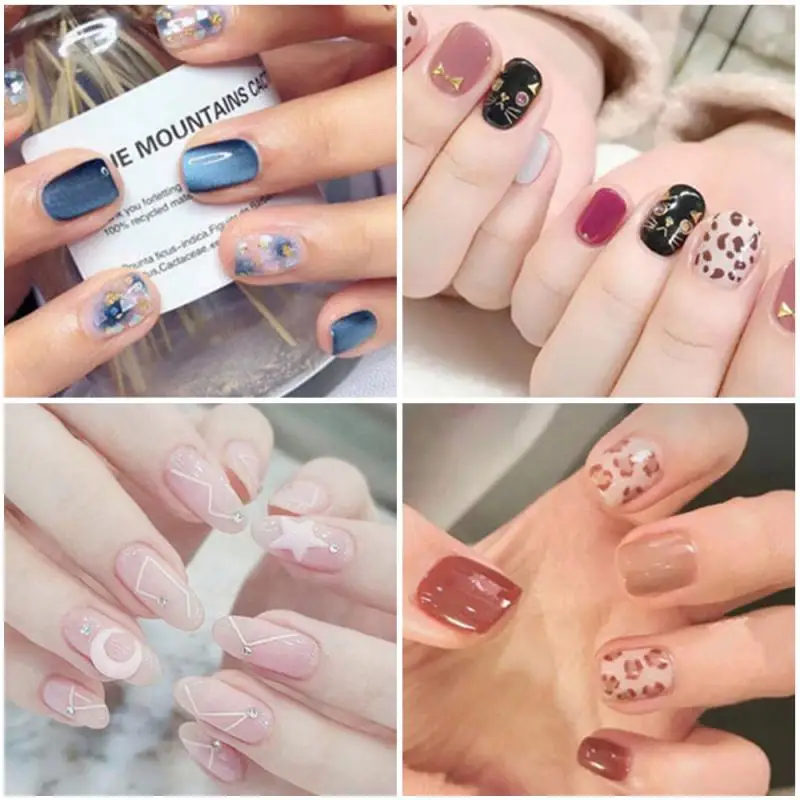 Кольцевая пила 14pc пикантные леопардовые ногтей Стикеры Мрамор Звездное