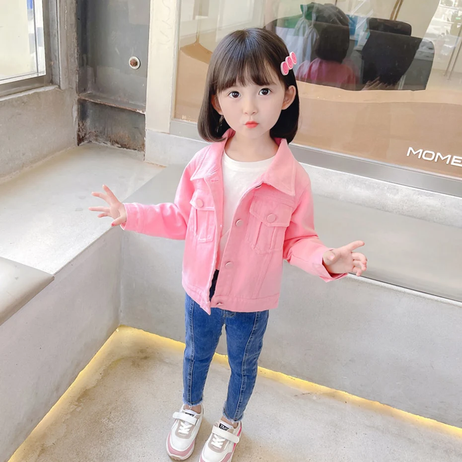 Куртка для девочек верхняя одежда однотонное пальто на весну и осень Детская