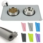 Водонепроницаемый коврик для корма домашних животных, однотонный силиконовый коврик для корма собак и кошек, подстилка под миску, коврик для кормления собак, легкое мытье