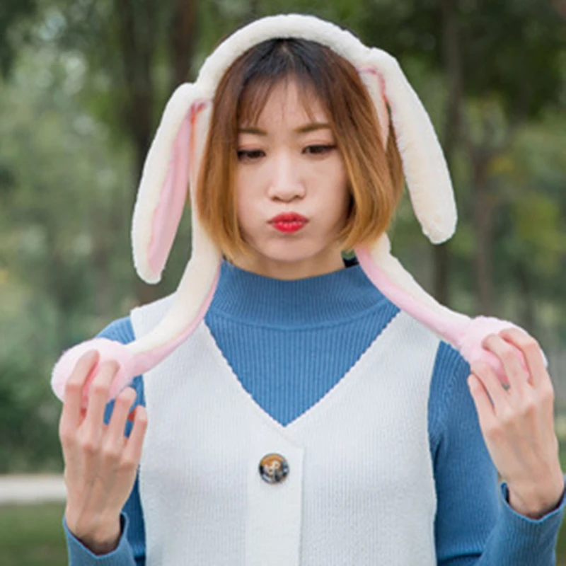 

Baby Accessories Plush Bunny Ears Headwear Gift Shake Ear Rabbit Hat Can Move Airbag Magnet Cap Record Video Dance Hot Toy