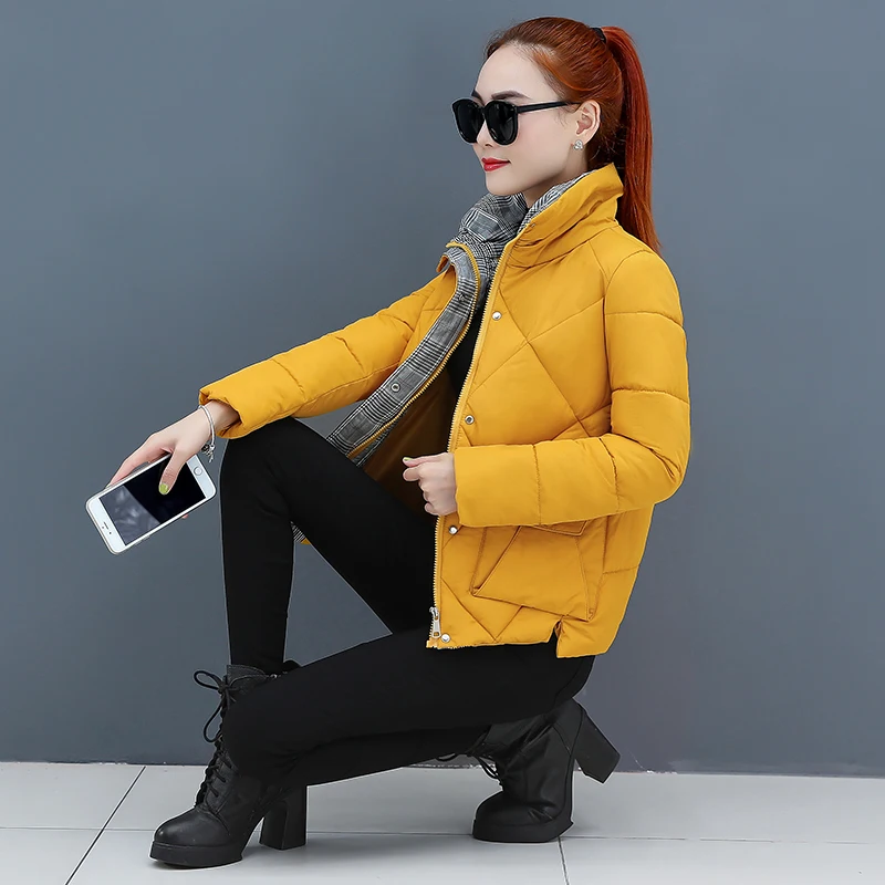 Новинка короткий топ большого размера Женское зимнее хлопковое пальто с