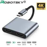 usb c 3 0 hub adapter usb type c to 4k hdmi compatible audio video converter pd 60w fast charger for macbook pro samsung huawei