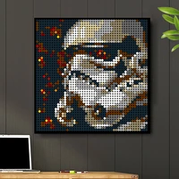 star movie series figure mosaic avatar painting collection building blocks moc pixel art puzzle bricks home decoration toys gift