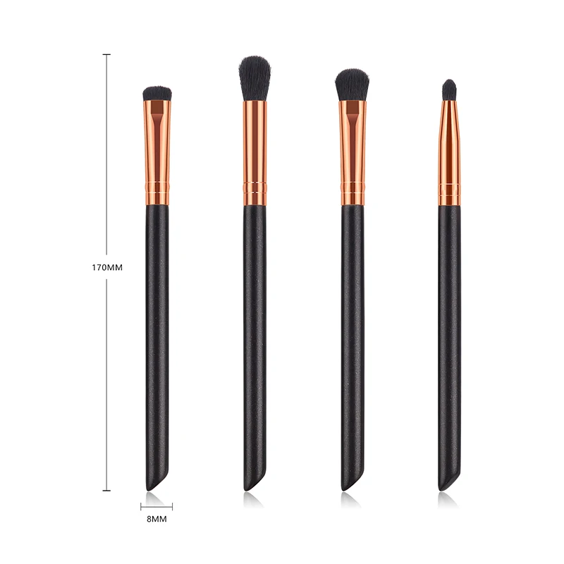 4 шт. набор кистей для макияжа глаз нейлоновая щетина Мерцающая деревянная ручка