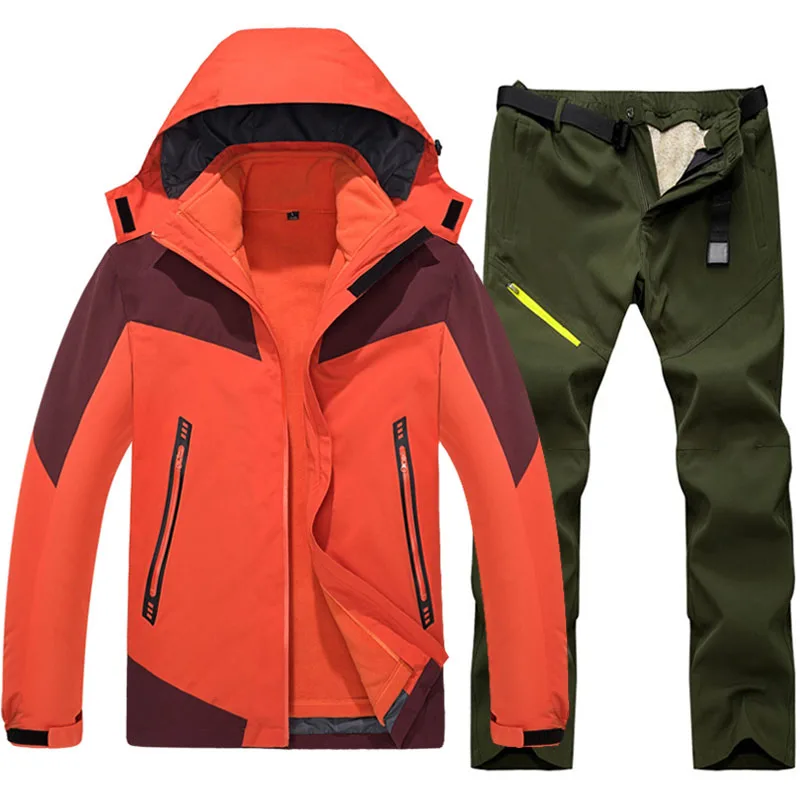 Winter New Ski Suit Men Windproof Waterproof Warm Padded Snowboarding Jackets Set Outdoor Climbing Skiing Jacket And Snow Pants