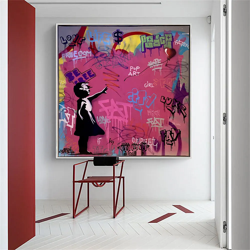 

Graffiti Street Pop Art Girl Fat Poster Canvas Painting Print On Canvas Pink Wall Picture For Living Kawaii Room Home Decoration