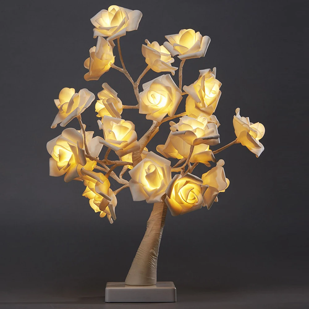 

Christmas led tree decoration 24LED Light Night Lamp Romantic Flower Warm Rose Tree Light Wedding Holiday Decoration