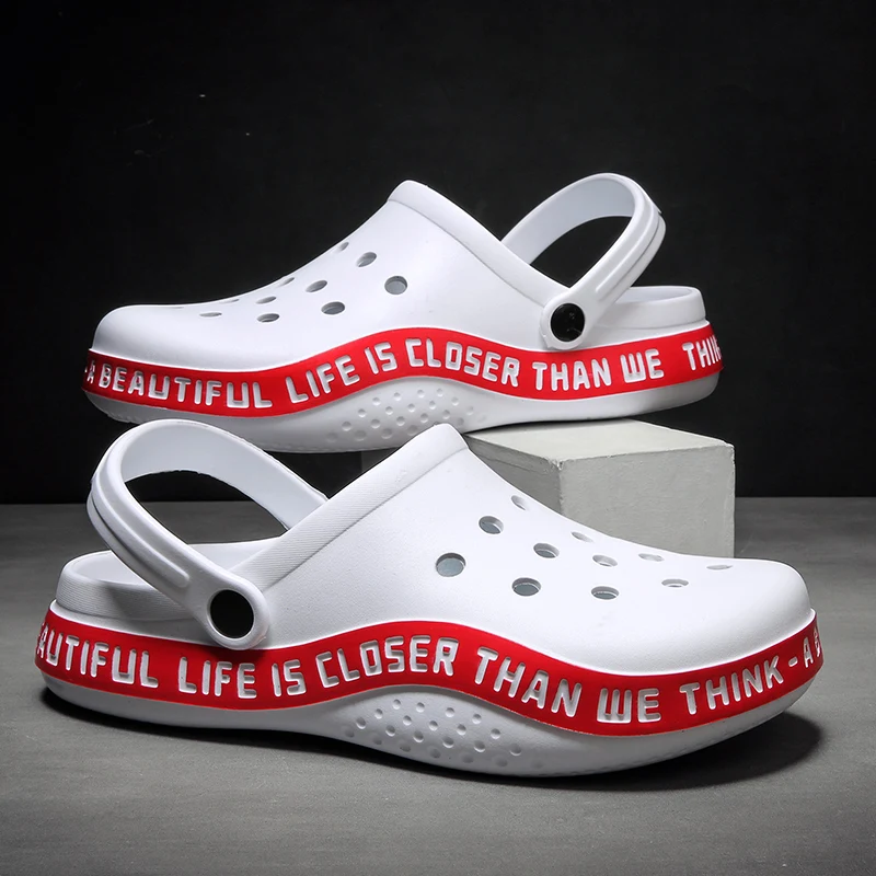 

2021 New Summer Beach Sandals Clogs Slipper Men Flat Anti-Slip Flip Flops Water Shoes Upstream Creek Size 40-45