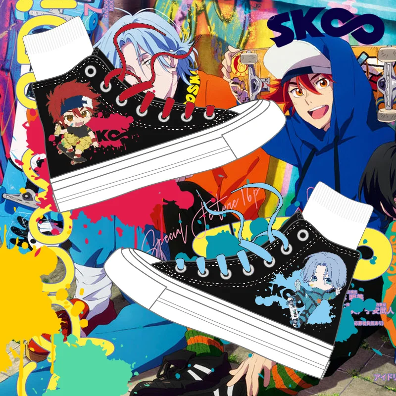 

Холщовые кроссовки для косплея аниме SK8 the Infinity SK EIGHT SK∞ Langa Hasegawa Plimsolls, студенческие кроссовки, Весенняя спортивная обувь с граффити